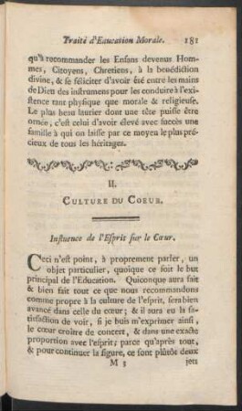 II. Culture Du Coeur