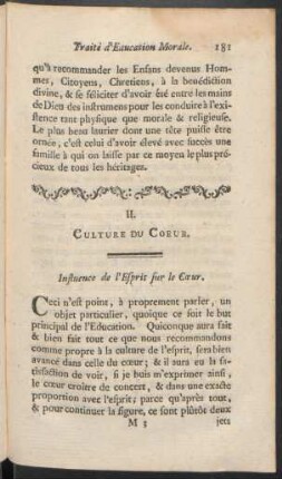 II. Culture Du Coeur