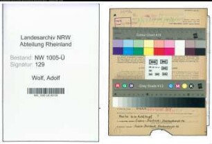 Entnazifizierung Adolf Wolf , geb. 23.12.1879 (Metzger)