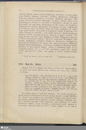 261. 1168, Mai 25. Zeitz