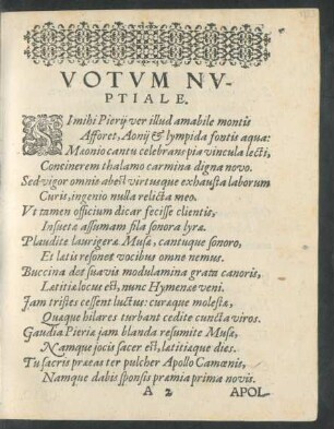 Votum Nuptiale.