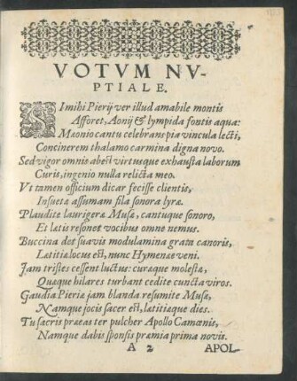 Votum Nuptiale.