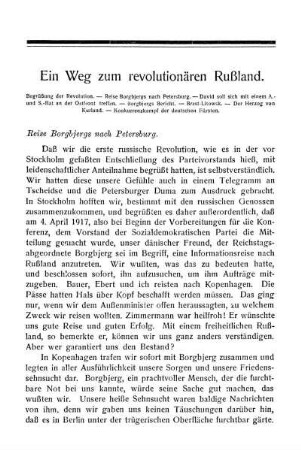 Ein Weg zum revolutionären Rußland