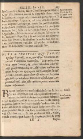 Vita S. Prosperi Aquitanici Episcopi Regiensis ...