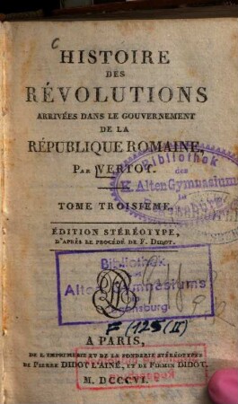 Histoire des revolutions arrivées dans le Gouvernement de la Republique Romaine, 3