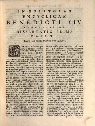 In Epistolam Encyclicam Benedicti XIV. Adversus Usuram Commentarius : Quo Illustrata Doctrina Catholica Nicolai Broedersen Ac Aliorum Errores Refelluntur