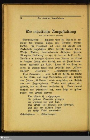 Die inhaltliche Ausgestaltung