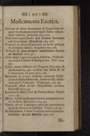 Medicamenta Exotica.