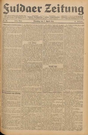 Ausgabe vom Dienstag, den 07. April 1914.
