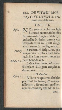 Quibus Studiis Incumbere debeant. Cap. III.