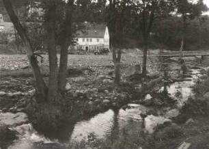 Unwetterkatastrophe im Osterzgebirge am 8./9. Juli 1927. Gottleubatal. Sommerfrische Zwiesel. Zerstörungen im Tal