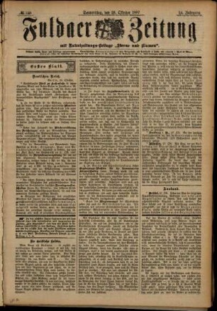 Erste Ausgabe vom Donnerstag, den 28. Oktober 1897.