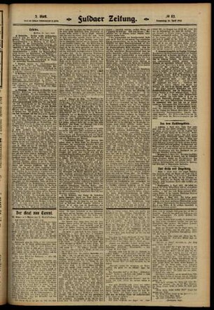 Zweite Ausgabe vom Donnerstag, den 10. April 1913.