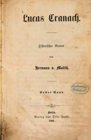 Lucas Cranach : historischer Roman, [1,]1