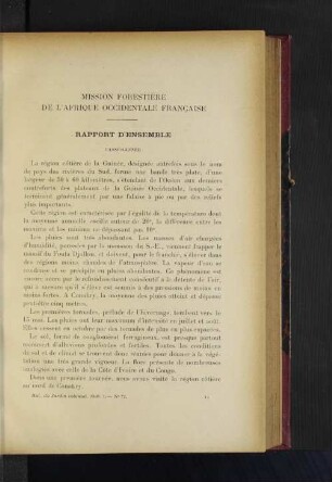 Mission Forestière De L'Afrique Occidentale Francaise.