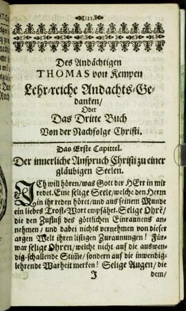Das Erste Capittel. - Das Fünfte Capittel.