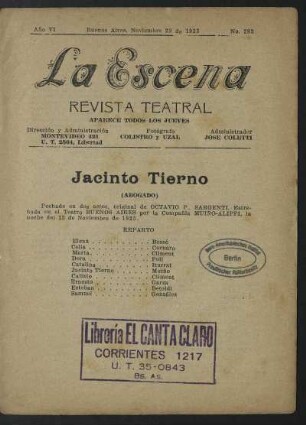 Jacinto Tierno : (abogado) ; pochade en dos actos