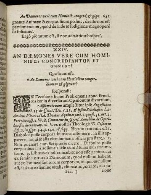 XXIV. An Dæmones Vere Cum Hominibus Congrediantur Et Gignant?