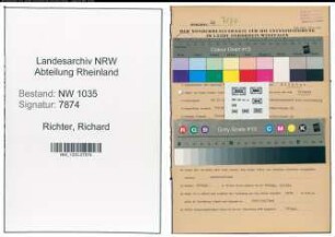 Entnazifizierung Richard Richter , geb. 29.11.1899 (Magazinverwalter)