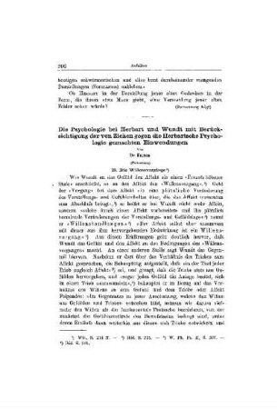 Die Psychologie bei Herbart und Wundt mit Berücksichtigung der von Ziehen gegen die Herbartsche Psychologie gemachten Einwendungen : (Fortsetzung)