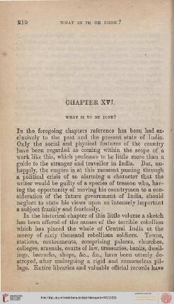 Chapter XVI: What is to be done?