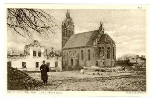Der Krieg 1914/15 in Postkarten, 14. Reihe, Abt.: Deutschland; Inhalt: Ostpreußen/1.Gruppe: Nr. 133: Ortelsburg, Kirche und Pfarrhaus