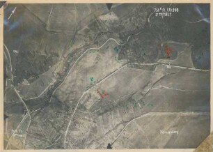 Foto der Stellungen westlich von Beaurieux beim "Kanonenberg" (Luftbild)