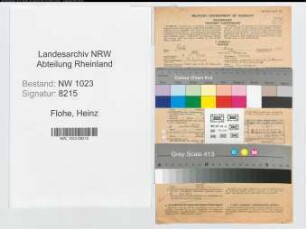 Entnazifizierung Heinz Flohe , geb. 07.04.1900 (Musiklehrer)