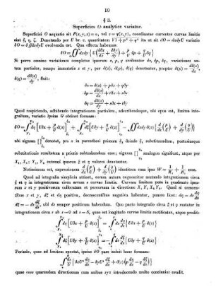 § 3. Superficies 0 analytice variatur.