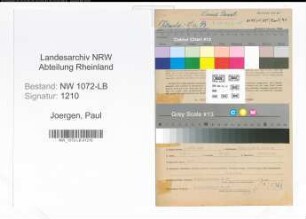 Entnazifizierung Paul Joergen , geb. 10.03.1892 (Angestellter)