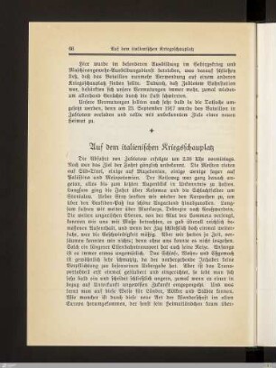 Auf dem italienischen Kriegsschauplatz