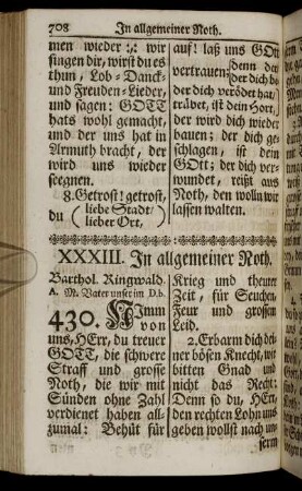 XXXIII. In allgemeiner Noth. - XXXVI. In Pest-Zeiten.