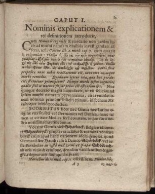 Caput I. Nominis explicationem & rei definitionem introducit.