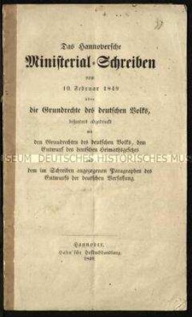 Schrift über die Grundrechte des Deutschen Volkes