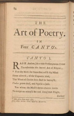 The art of poetry. In four canto's
