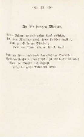 An die jungen Dichter.
