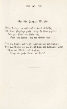 An die jungen Dichter.