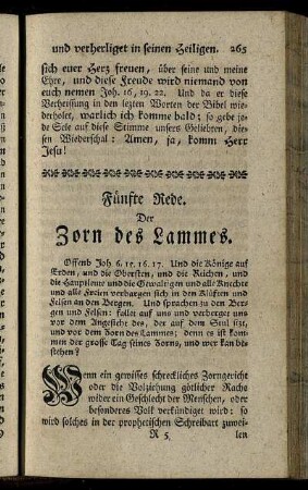 Fünfte Rede. Der Zorn des Lammes.