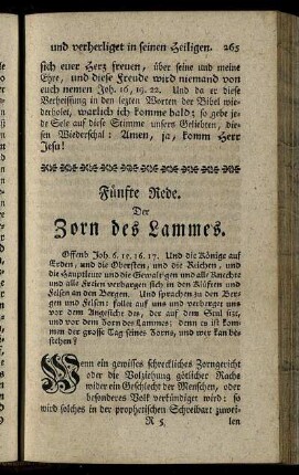 Fünfte Rede. Der Zorn des Lammes.