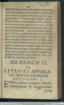 Membrum II. De Stylo Et Apparatu Epistolographico