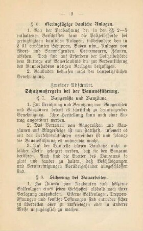 Zweiter Abschnitt. Schutzmaßregeln bei der Bauausführung