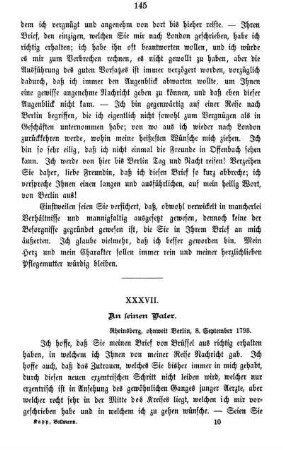 XXXVII. An seinen Vater.