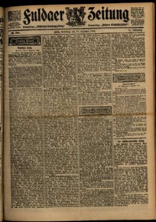 Erste Ausgabe vom Samstag, den 10. Dezember 1904.