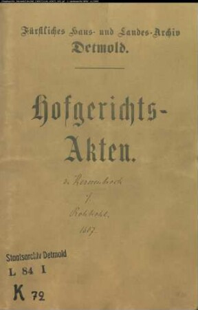 von Kerssenbrock, Rabe zu Barntrup gegen Alhard Rohkohl (Ruhekohl) - Vermieteter Garten