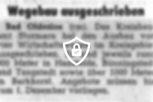 Wegebau ausgeschrieben