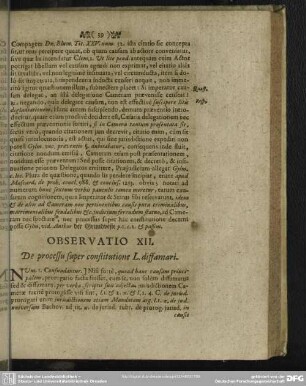 Observatio XII. De processu super constitutione L. diffamari