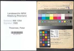 Entnazifizierung Peter Thoennes , geb. 15.02.1887 (Stadtsekretaer)