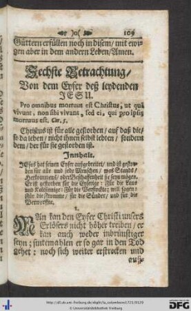 Sechste Betrachtung.