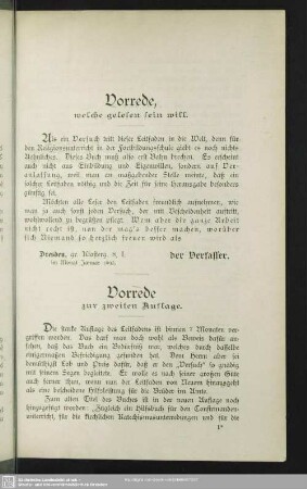 Vorrede, welche gelesen sein will