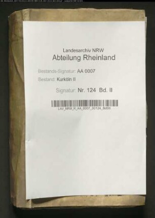 Reskripte des Kurfürsten an den Statthalter Hugo Franz Graf von Königsegg (Akten des Statthalters), Bd. 2